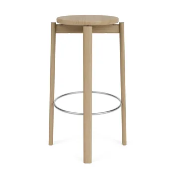 Tabouret de bar Passage - Chêne-acier inoxydable, 75 cm - Audo Copenhagen