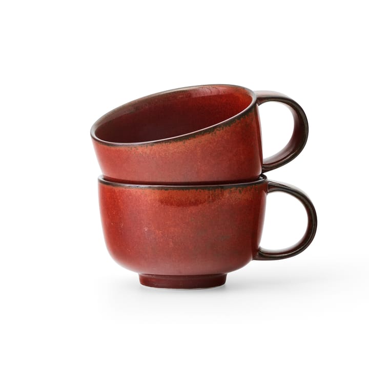 Tasse avec anse New Norm 25 cl Lot de 2 - Glacé rouge - Audo Copenhagen