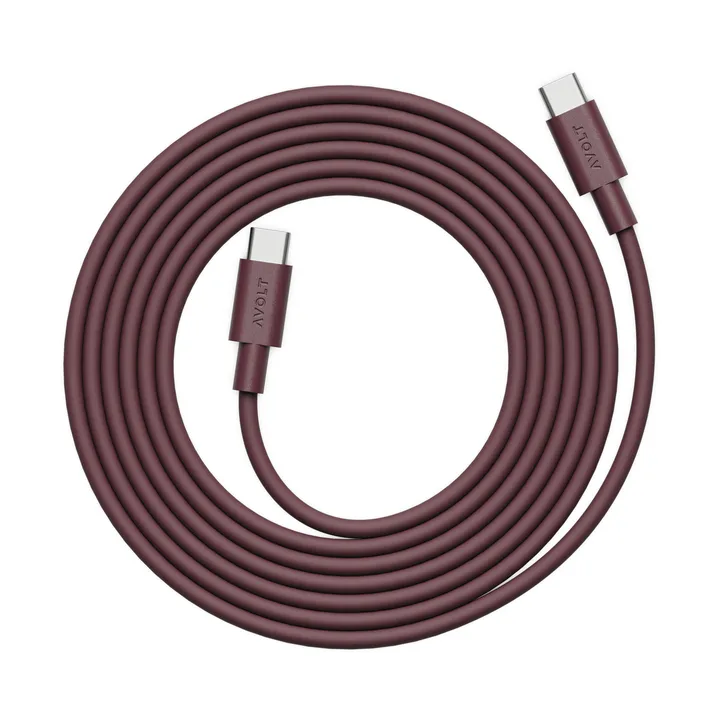 AVOLT x Bauhaus-Archiv Cable 1 USB C vers USB C - Mulberry Red - Avolt