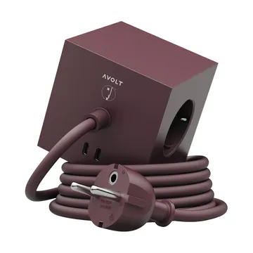 AVOLT x Bauhaus-Archiv Square 1 multiprise USB-C - Mulberry Red - Avolt