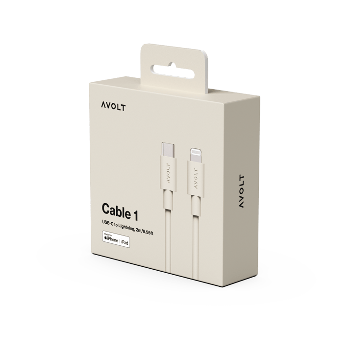 Cable 1 USB C vers Lightning câble de recharge 2m, Nomad Sand Avolt