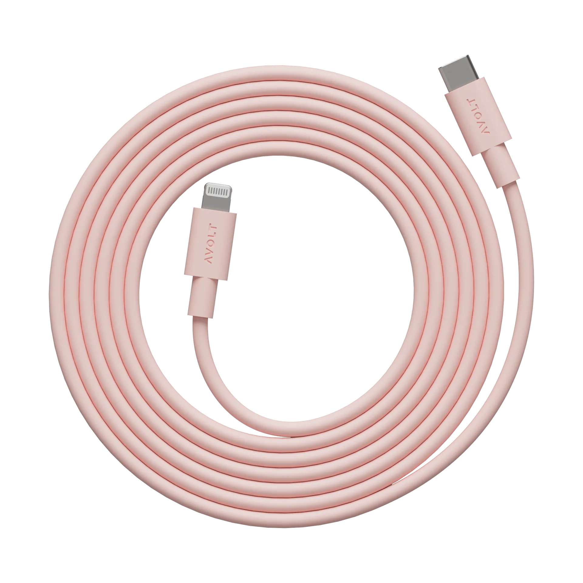 Cable 1 USB C vers Lightning câble de recharge 2m, Nouveau Rose Avolt