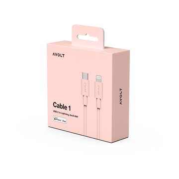 Cable 1 USB C vers Lightning câble de recharge 2m - Nouveau Rose - Avolt