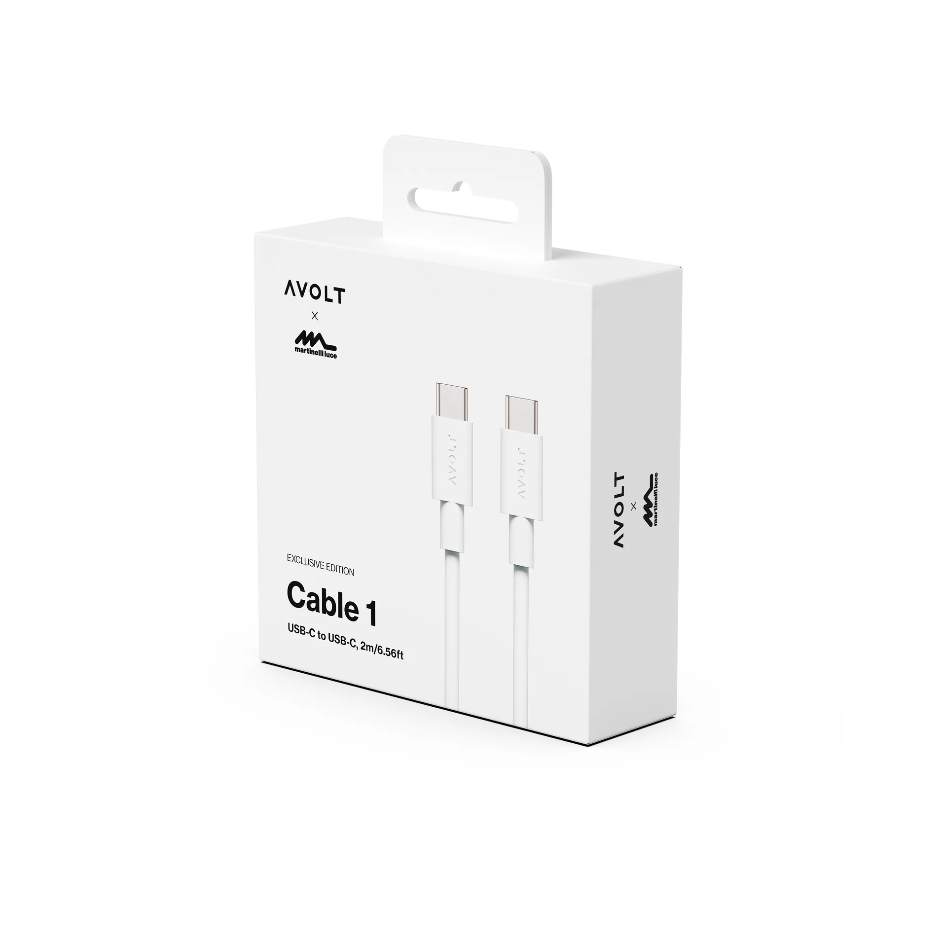 Cable 1 USB-C vers USB-C câble de charge 2 m, White Martinelli Luce Edition Avolt