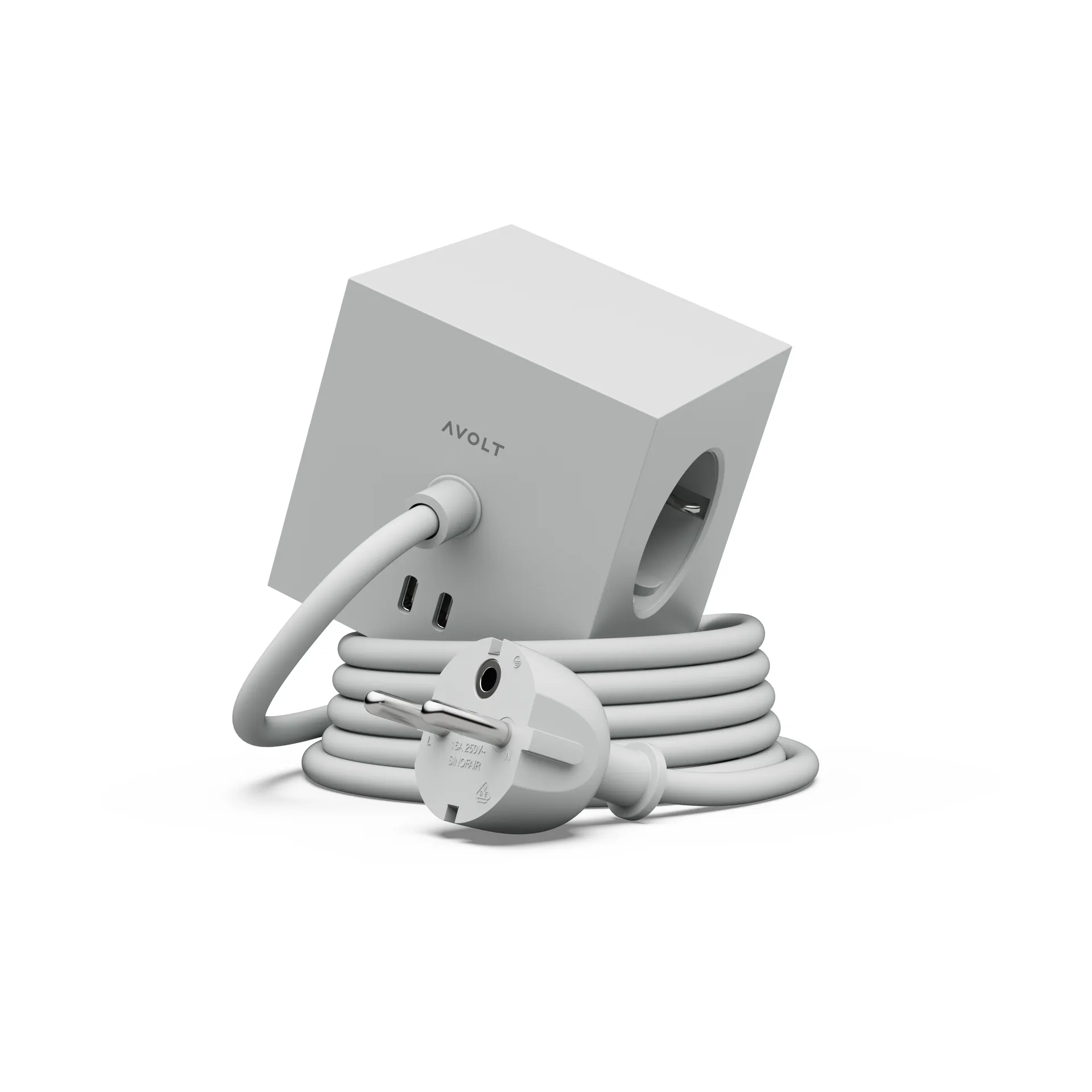Multiprise Square 1 USB-C 30W 3 m, Gotland Gray Avolt
