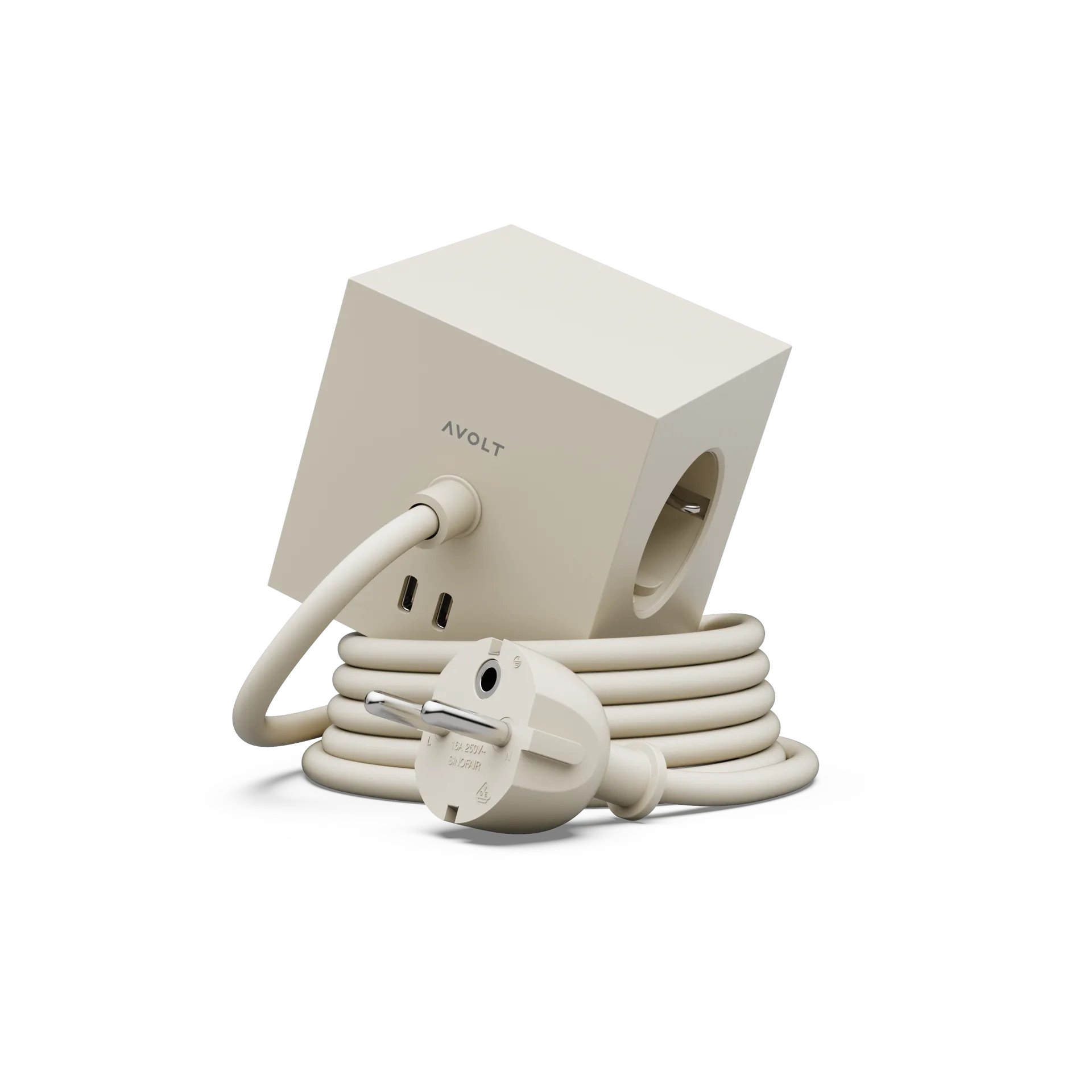 Multiprise Square 1 USB-C 30W 3 m, Nomad Sand Avolt