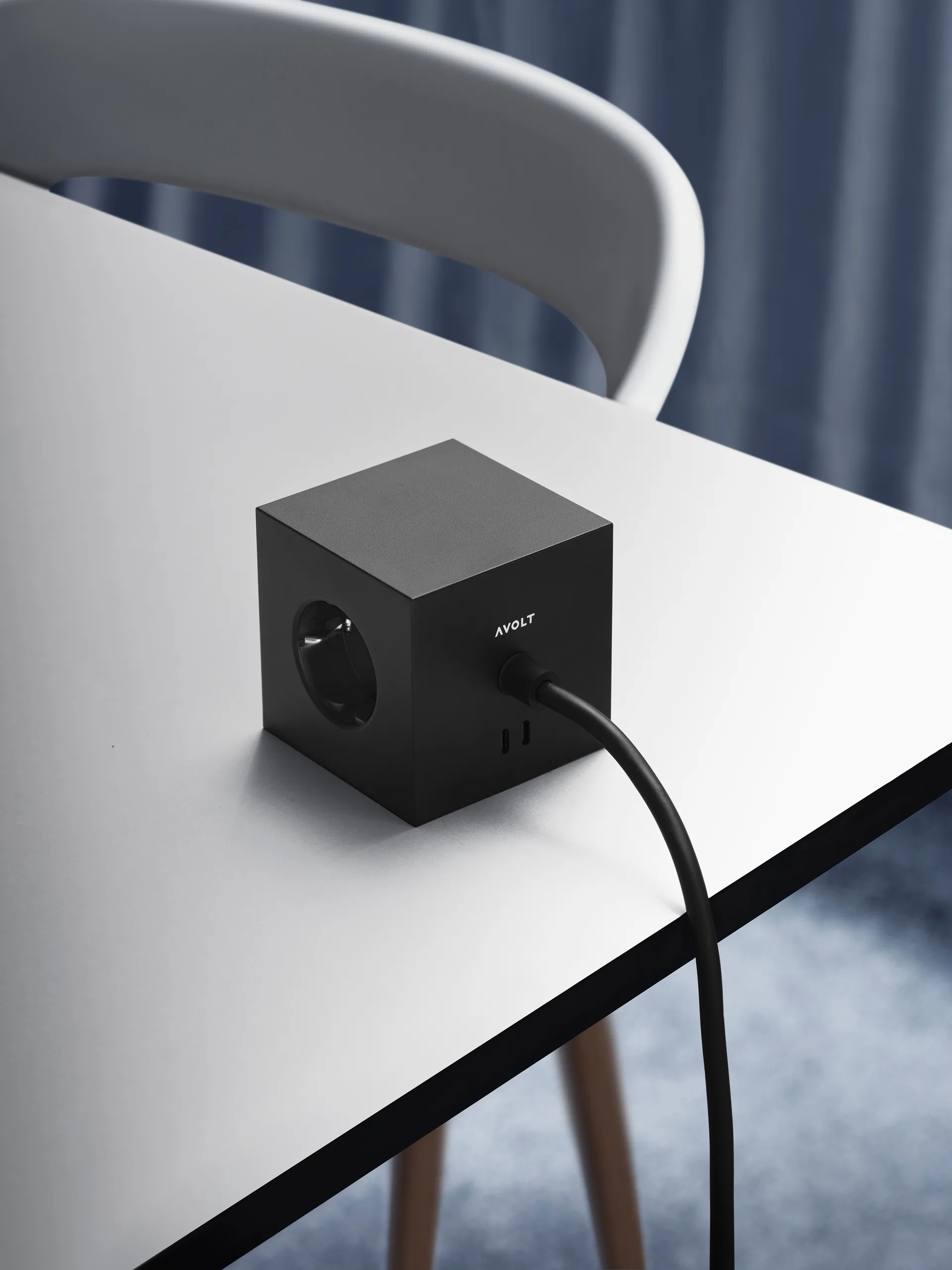 Multiprise Square 1 USB-C 30W 3 m, Stockholm Black Avolt