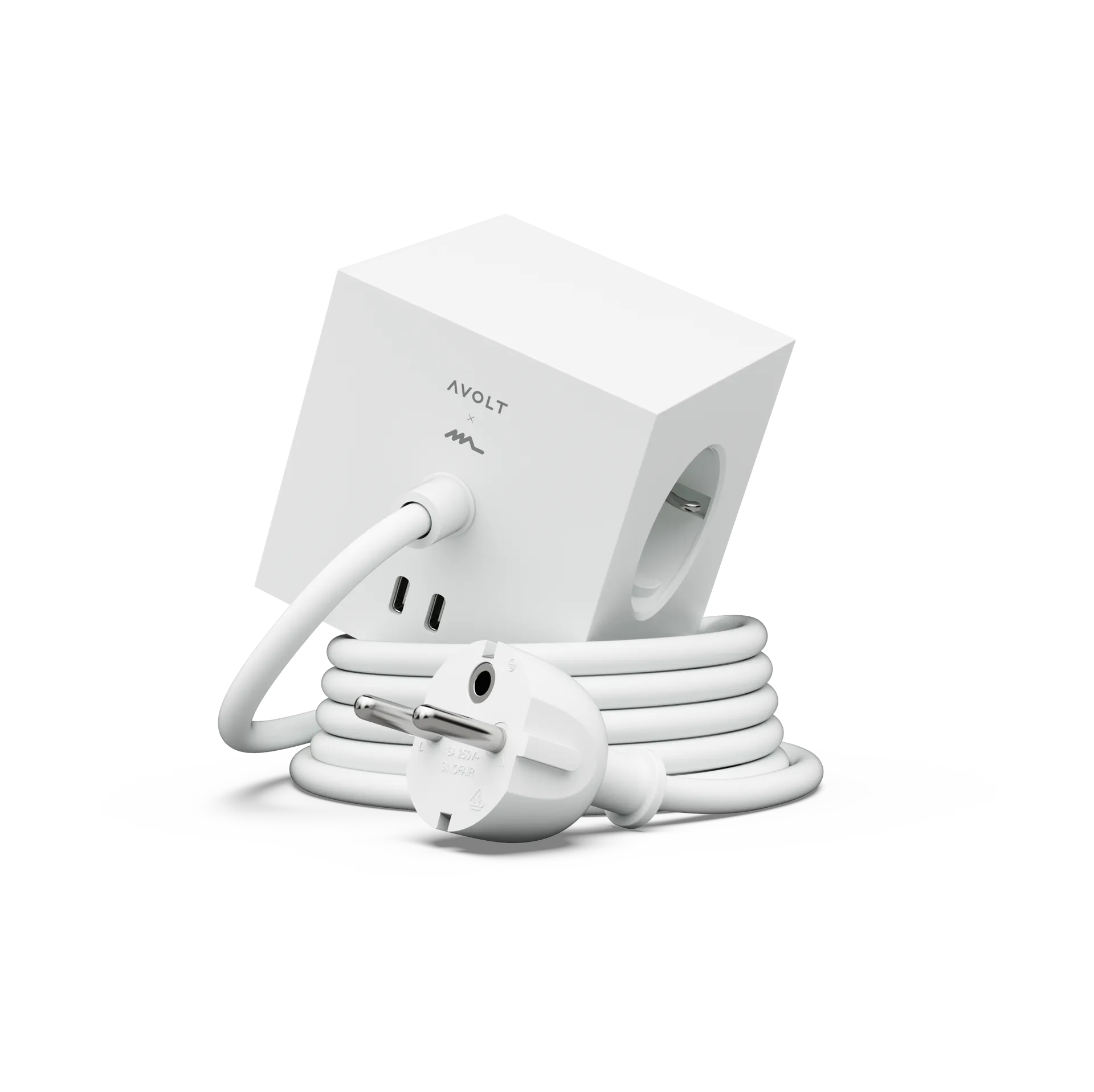 Multiprise Square 1 USB-C 30W 3 m, White Martinelli Luce edition Avolt