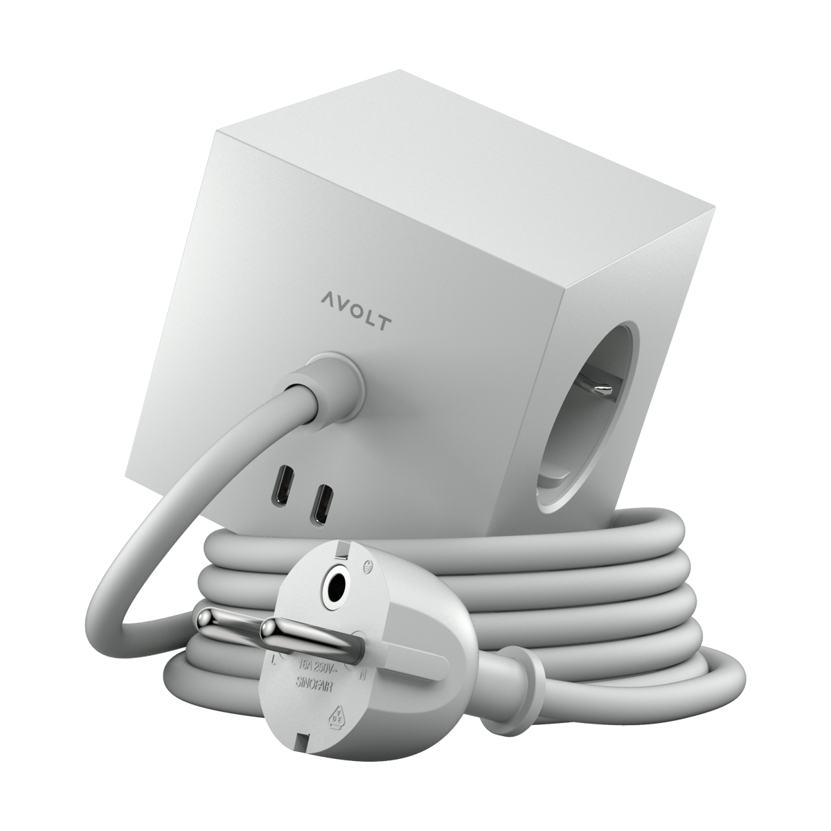 Avolt Square 1 prise avec sortie USB-C 30W 1,8 m Gotland gray