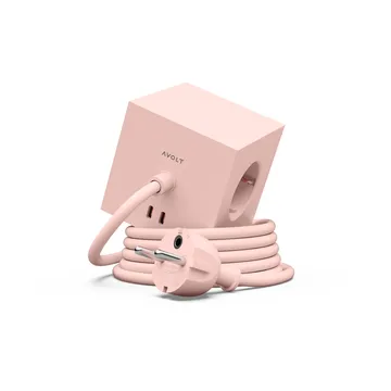 Square 1 prise avec sortie USB-C 30W 1,8 m - New Pink - Avolt