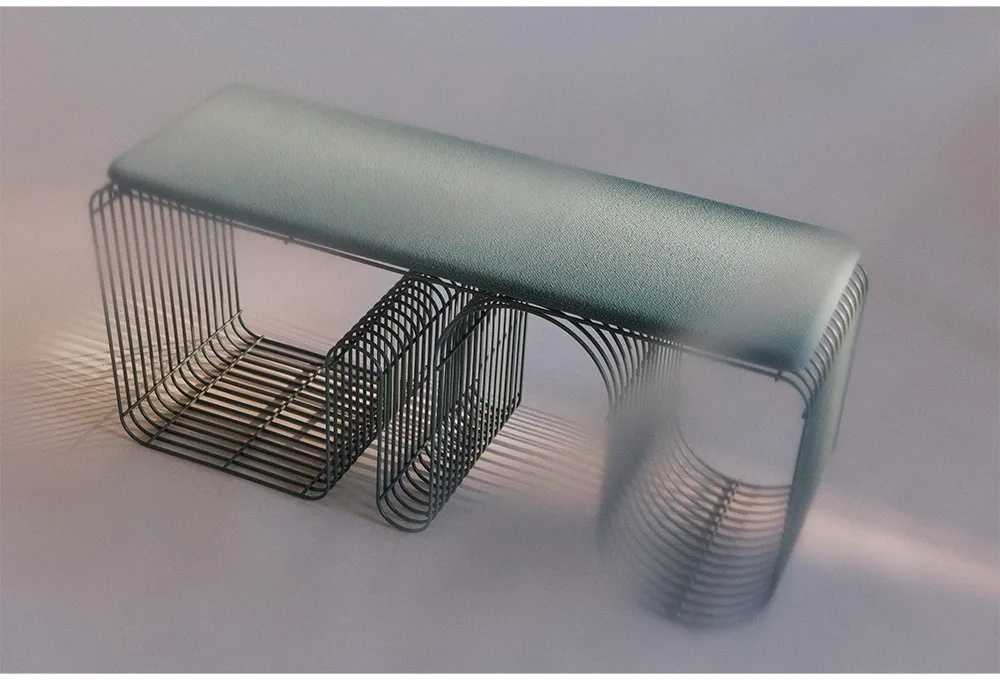 Banc d'assise Curva 100 cm, Dusty blue AYTM