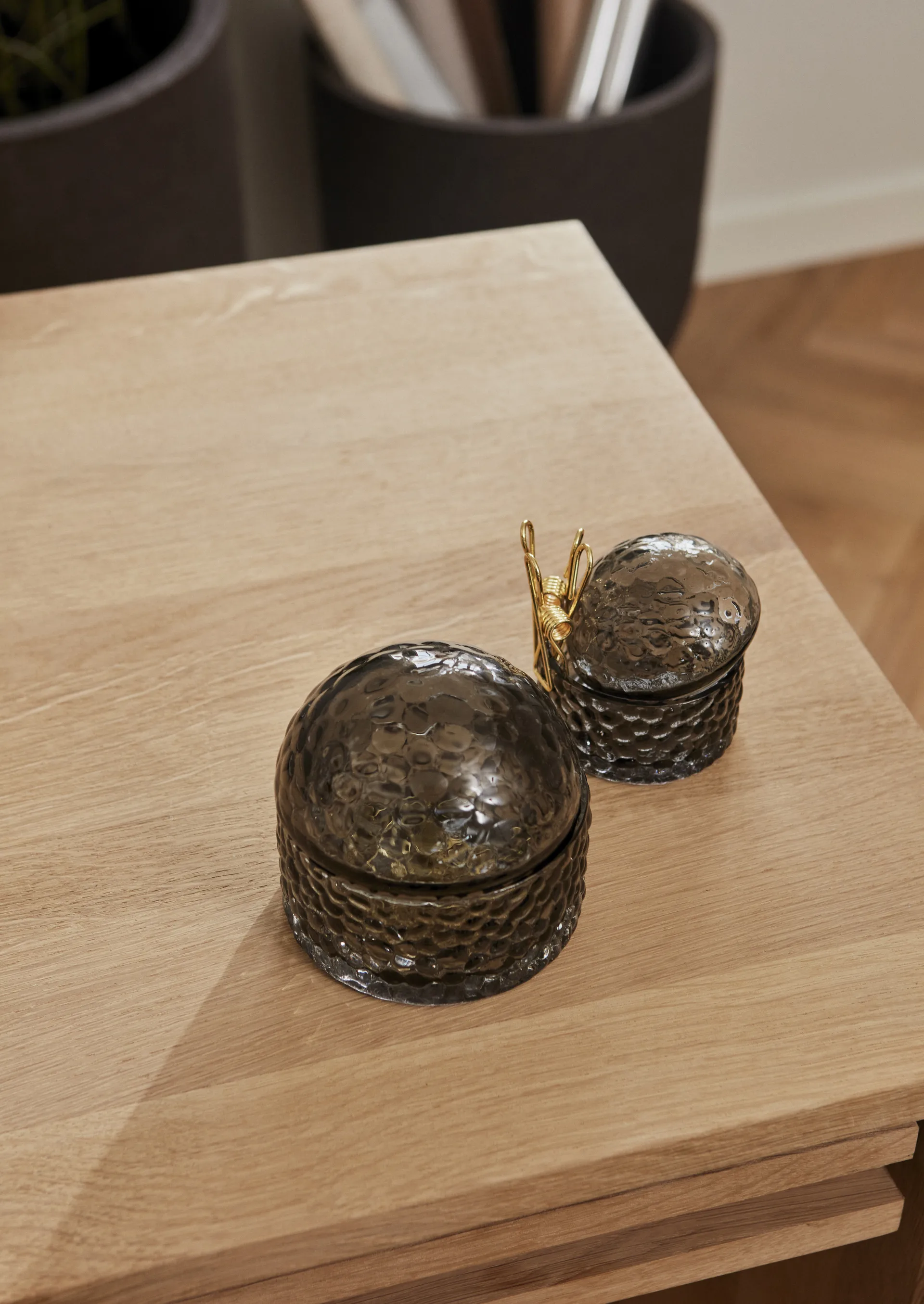 Boîte avec couvercle Arura 11 cm, Noir AYTM