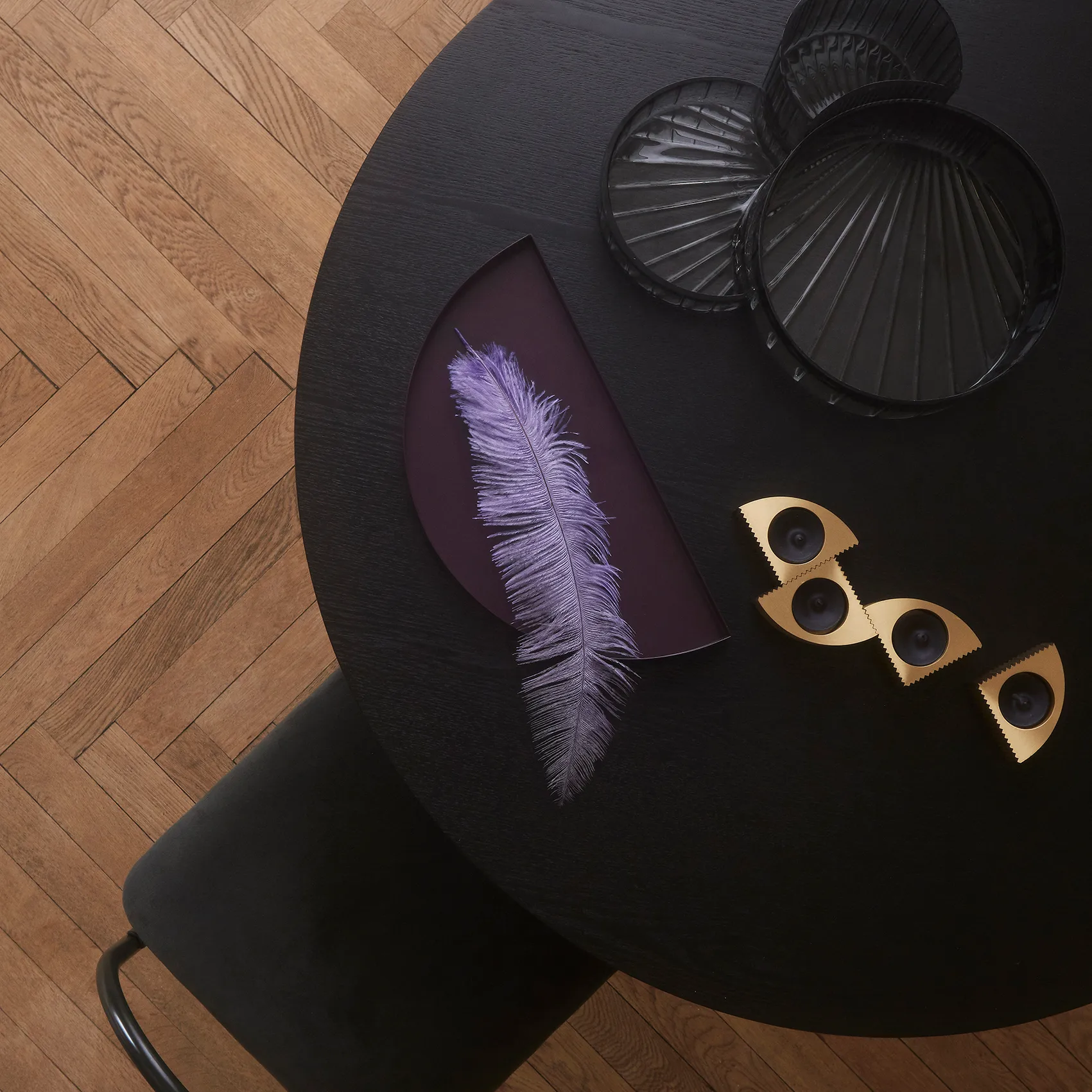 Bol Concha Lot de 3, Noir AYTM