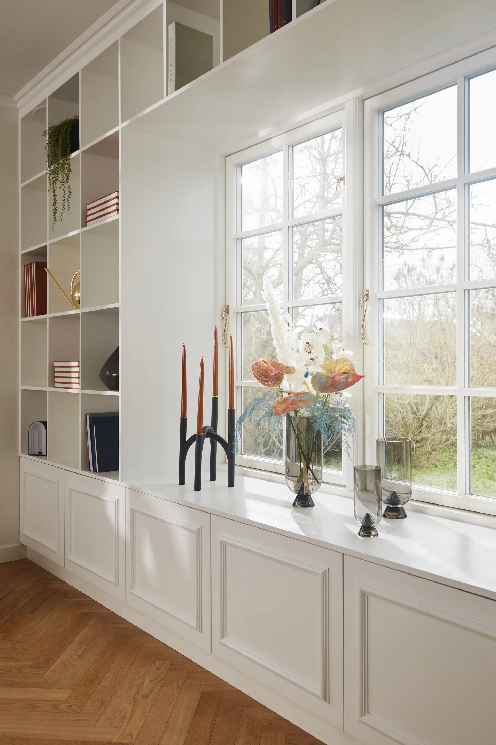 Bougeoir Angui 34 cm, Noir-doré AYTM