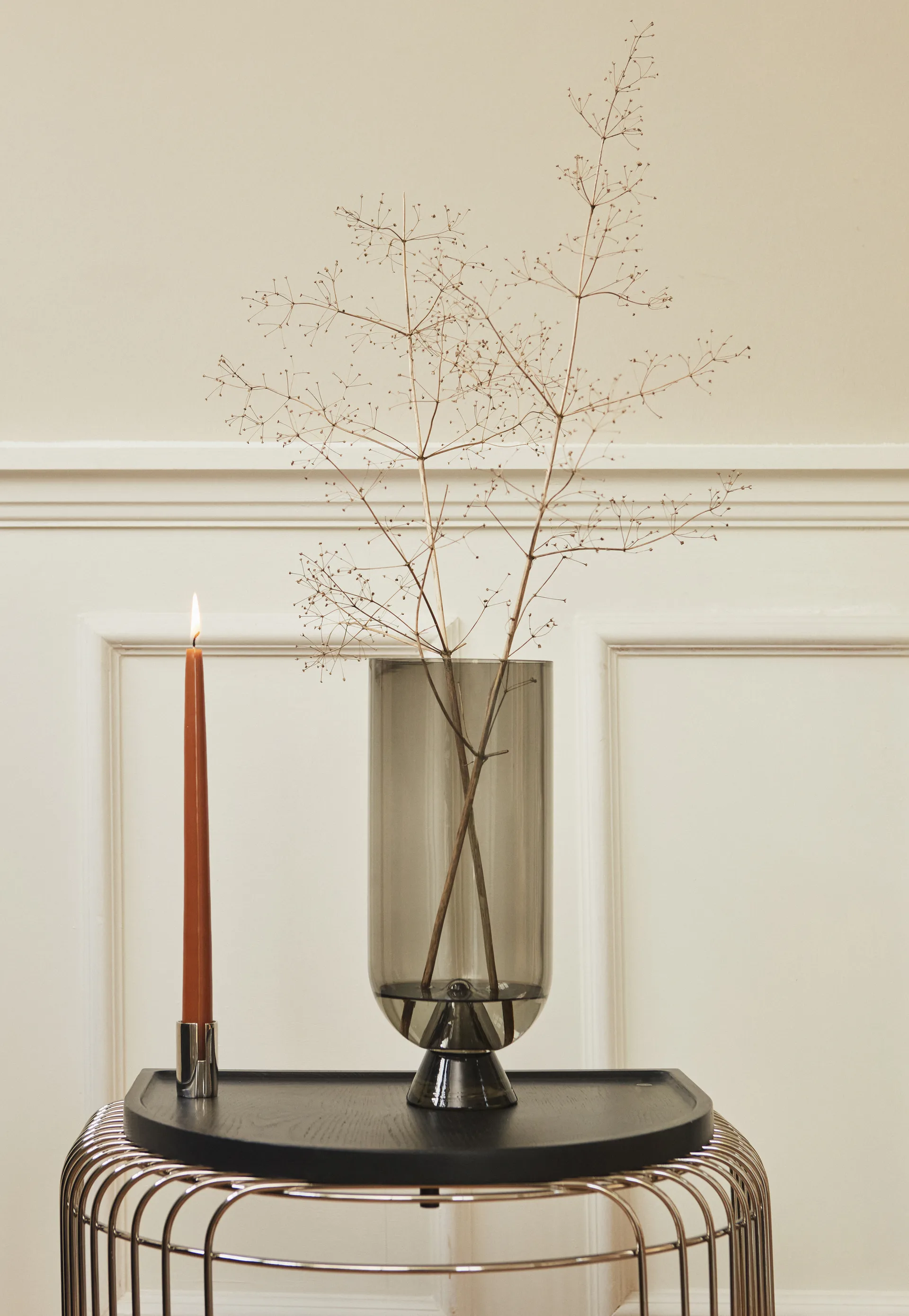 Bougeoir Sol 5 cm, Argenté AYTM