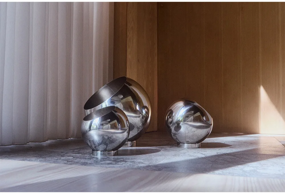 Cache-pot Globe Ø43 cm, Argent AYTM