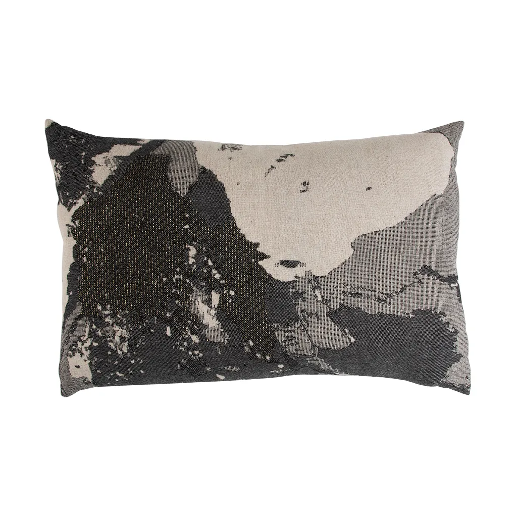 Coussin Floreo 40x60 cm, Noir-beige AYTM