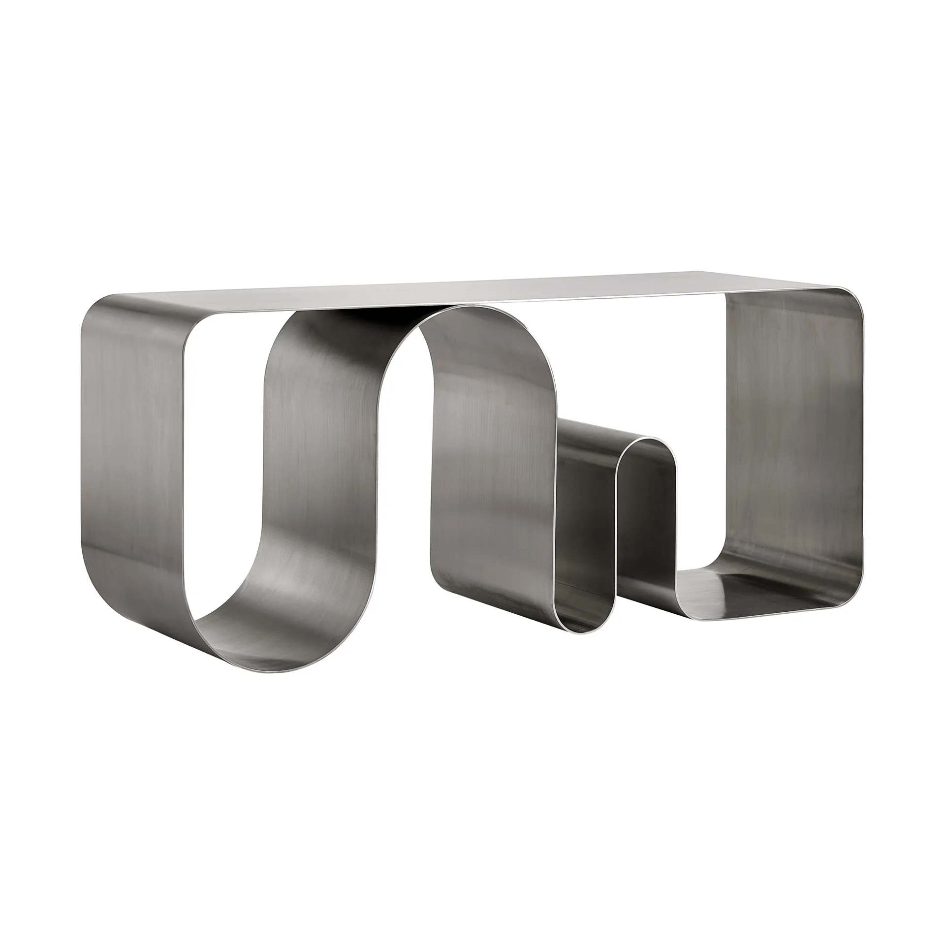 Curva solid banc d’assise, argenté, 100 cm AYTM