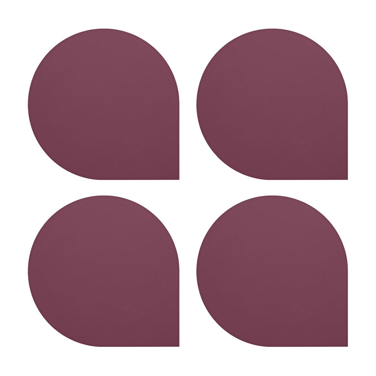 AYTM Dessous de verre Stilla Lot de 4 Bordeaux | Design Scandinave | Dessous de verre | Rouge