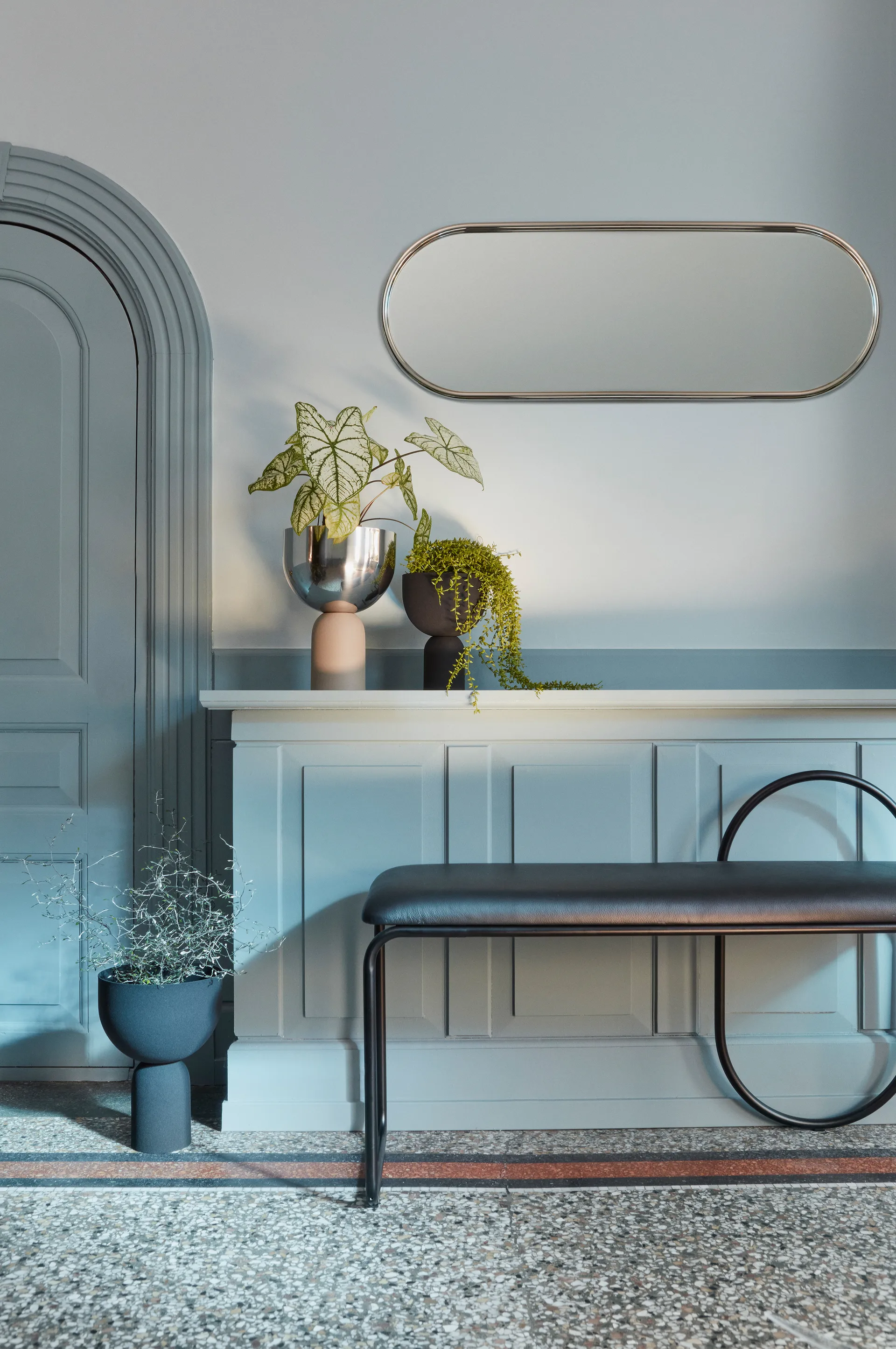 Miroir Angui argent, 29x78 cm  AYTM