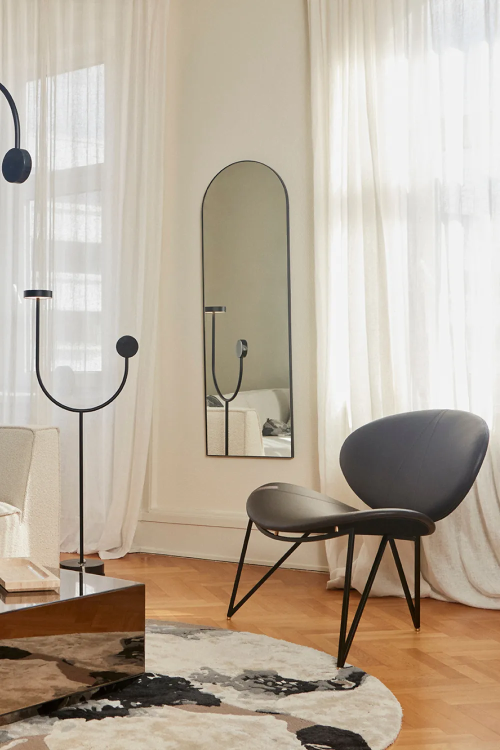 Miroir Arcus 140 cm, Noir AYTM