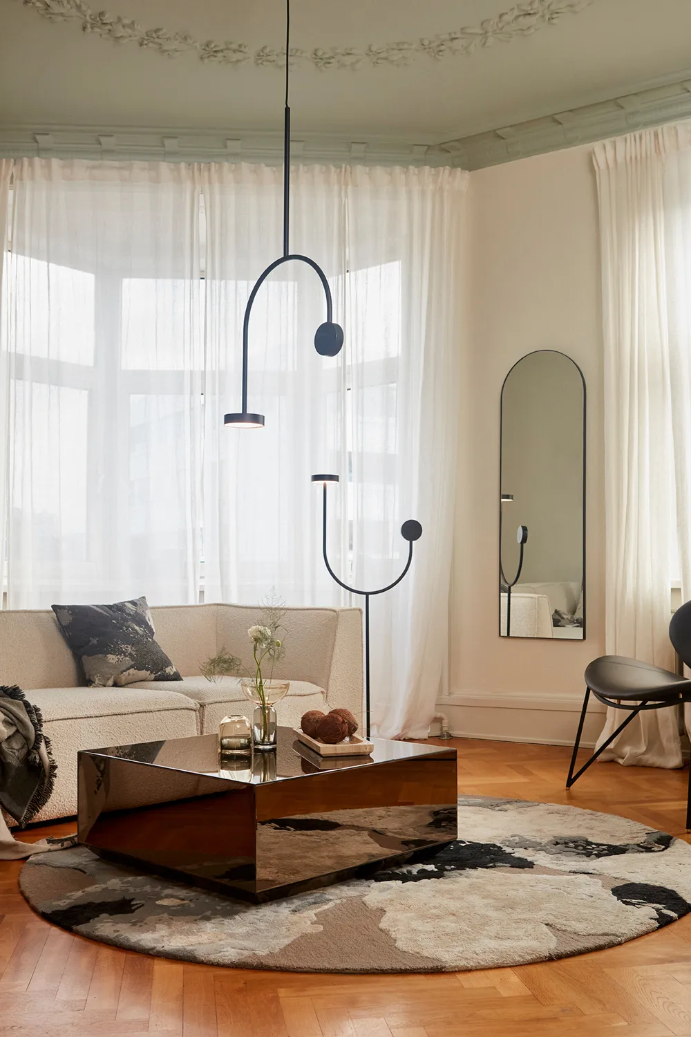 Miroir Arcus 140 cm, Noir AYTM