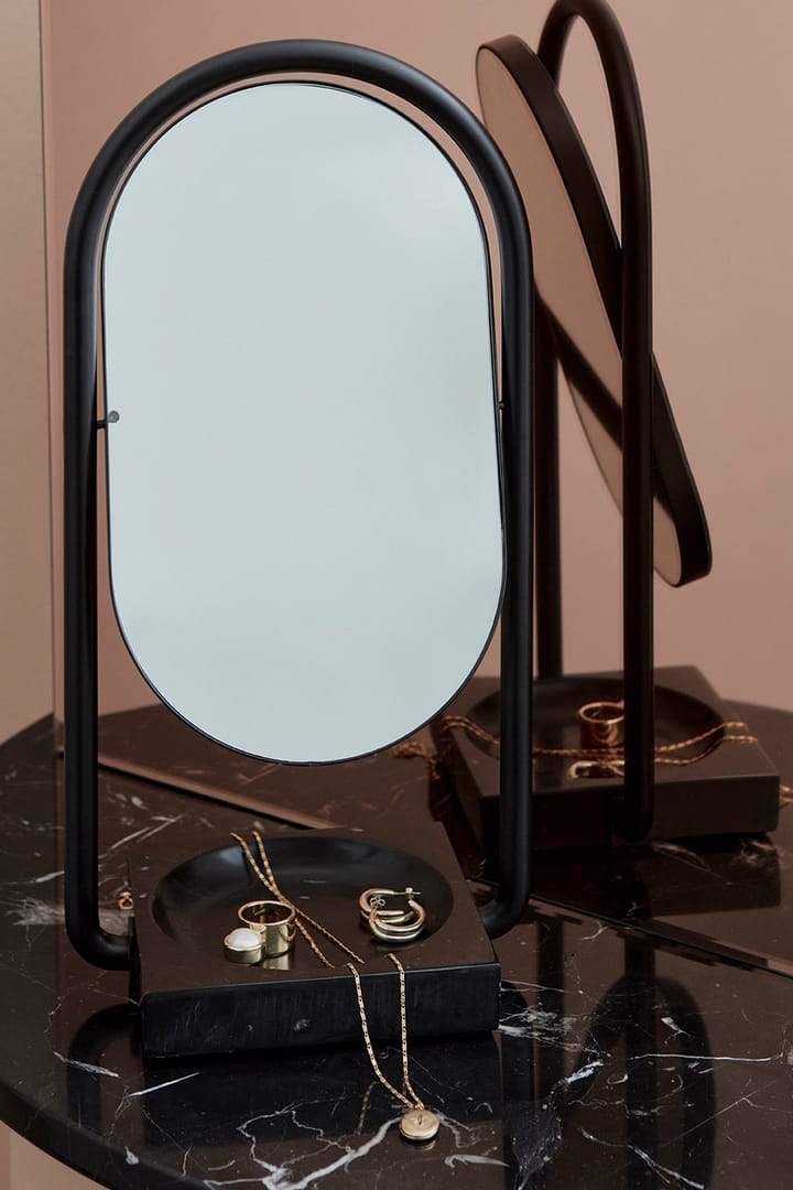 Miroir de table ANGUI 17,2x35 cm, Noir/Noir AYTM