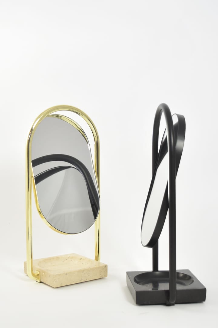 Miroir de table ANGUI 17,2x35 cm, Noir/Noir AYTM