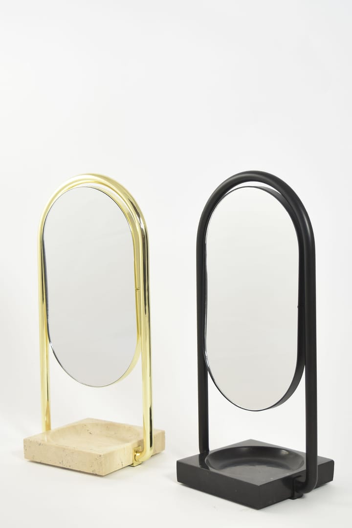 Miroir de table ANGUI 17,2x35 cm, Noir/Noir AYTM