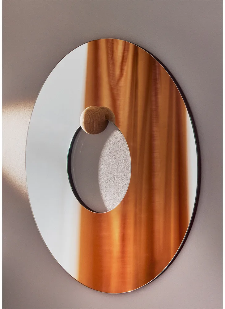 Miroir mural Castellum Ø80 cm, Clear-oiled oak AYTM