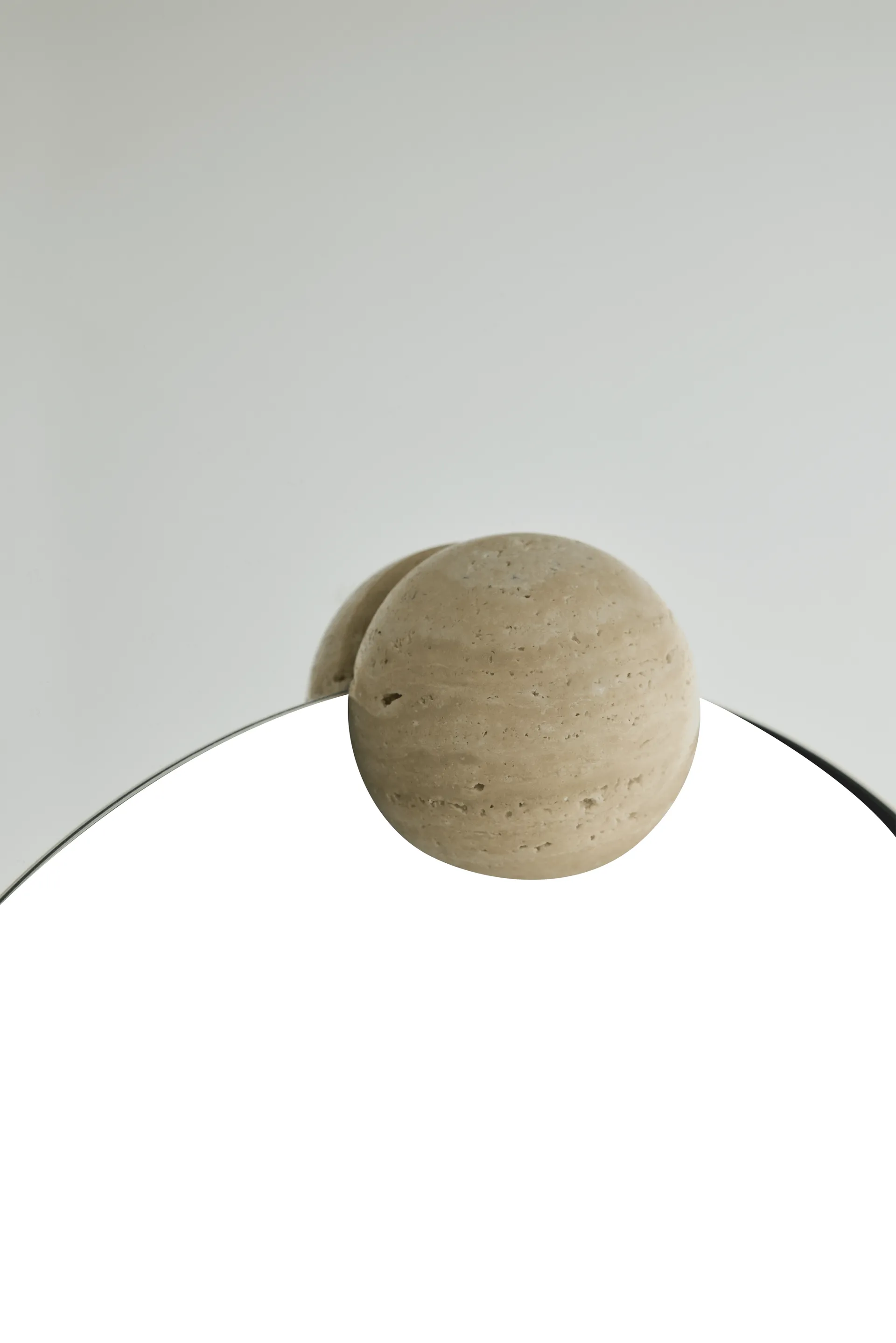 Miroir mural Castellum Ø80 cm, Clear-travertine AYTM