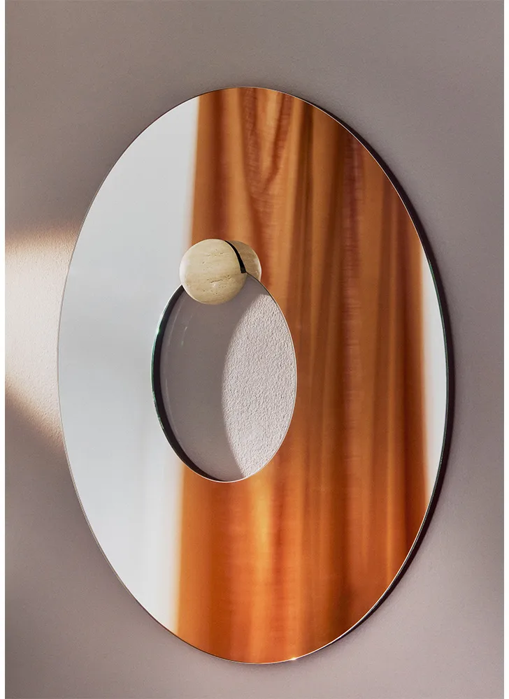 Miroir mural Castellum Ø80 cm, Clear-travertine AYTM