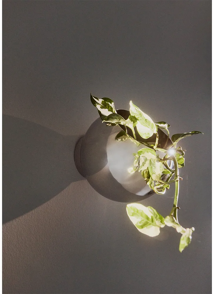 Pot mural Globe Ø21 cm, Argent AYTM