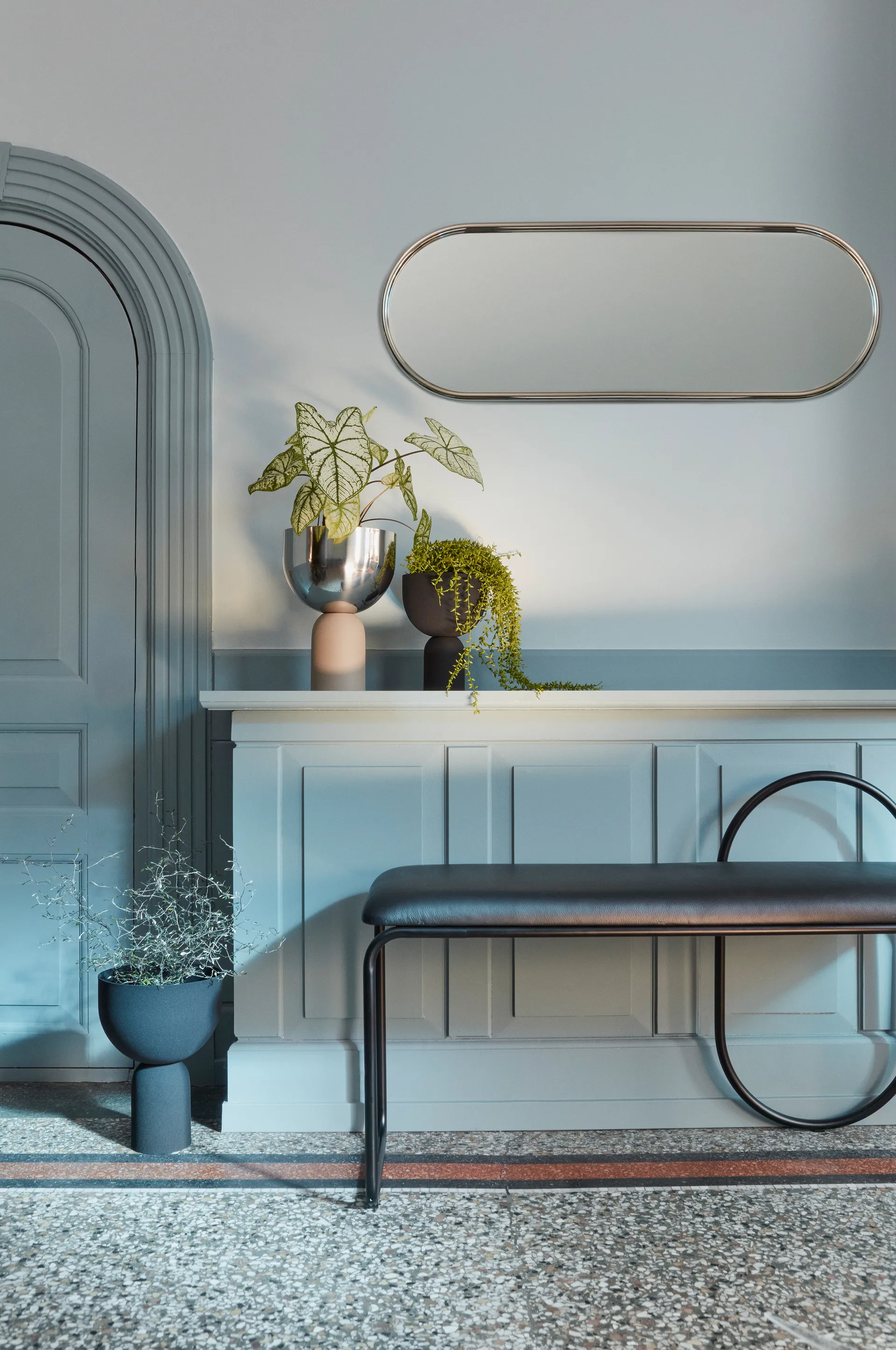 Pot Torus Ø22 cm, Silver-taupe AYTM