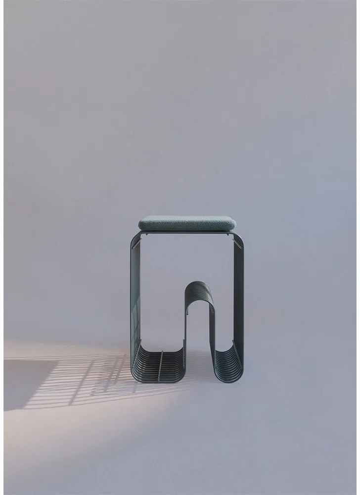 Tabouret Curva, Dusty blue AYTM