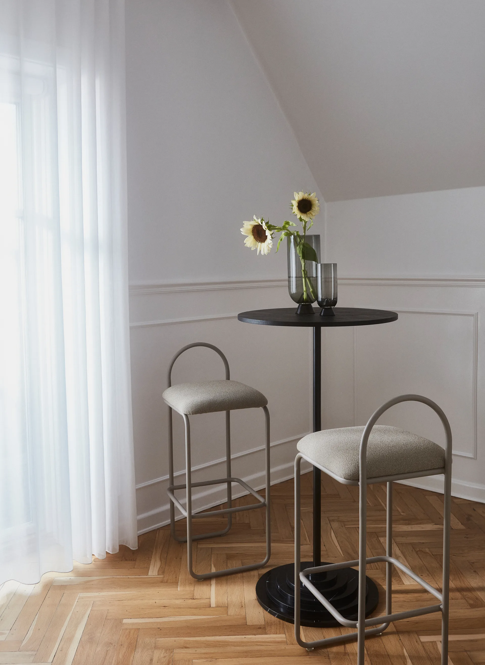 Tabouret de bar Angui bouclé, Taupe AYTM