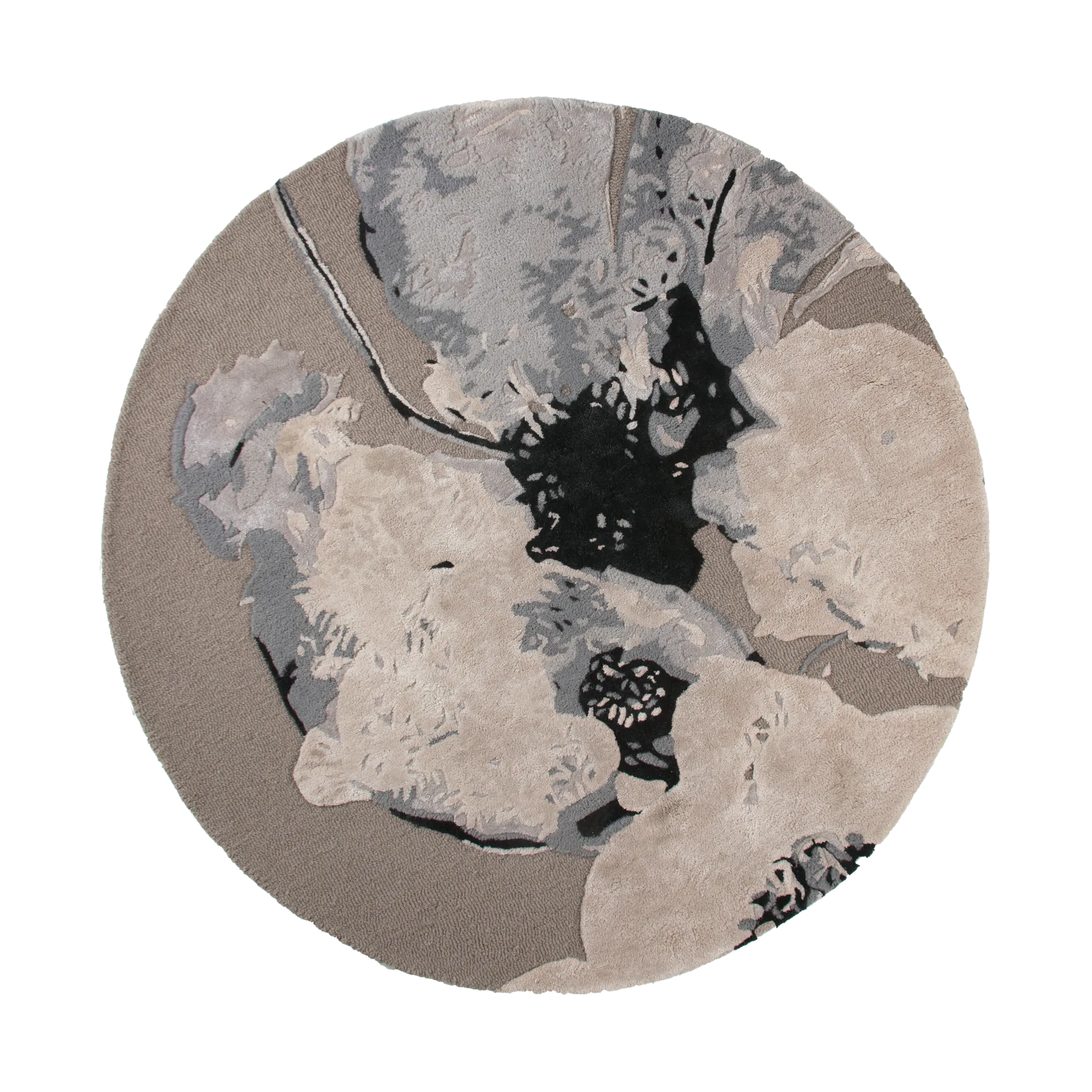 Tapis Floreo Ø130 cm, Gris-blanc AYTM