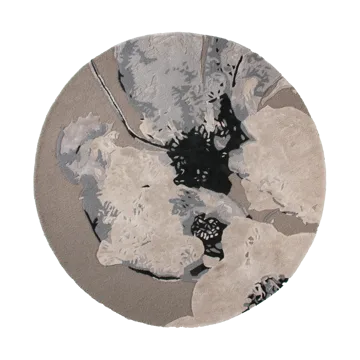 Tapis Floreo Ø130 cm - Gris-blanc - AYTM