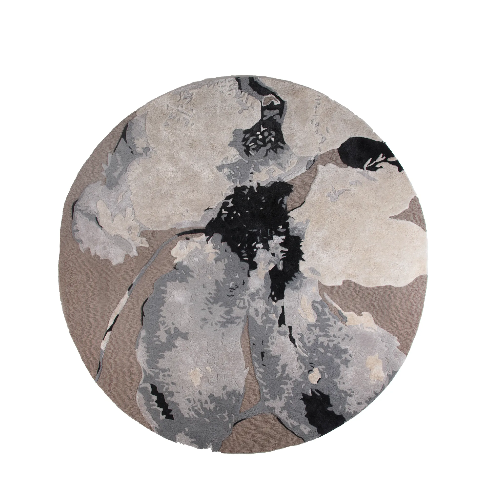 Tapis Floreo Ø200 cm, Blanc-gris AYTM