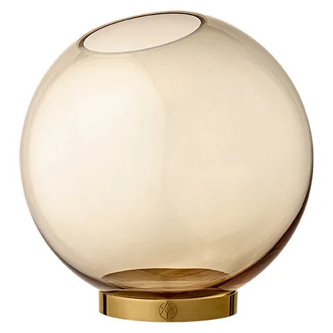 Vase Globe L, ambre-laiton AYTM