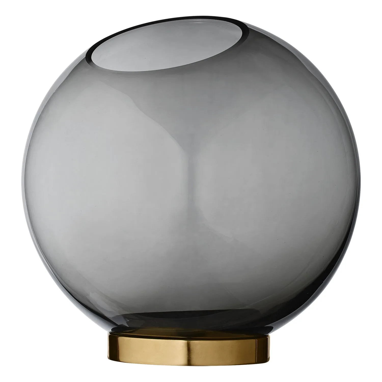 Vase Globe L, noir-laiton AYTM