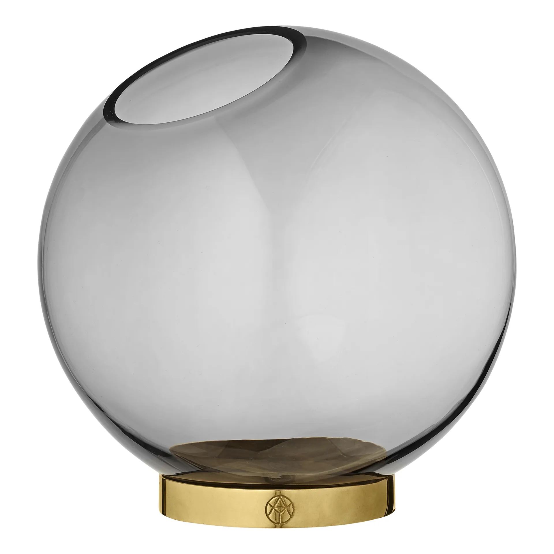 Vase Globe M, noir-laiton AYTM