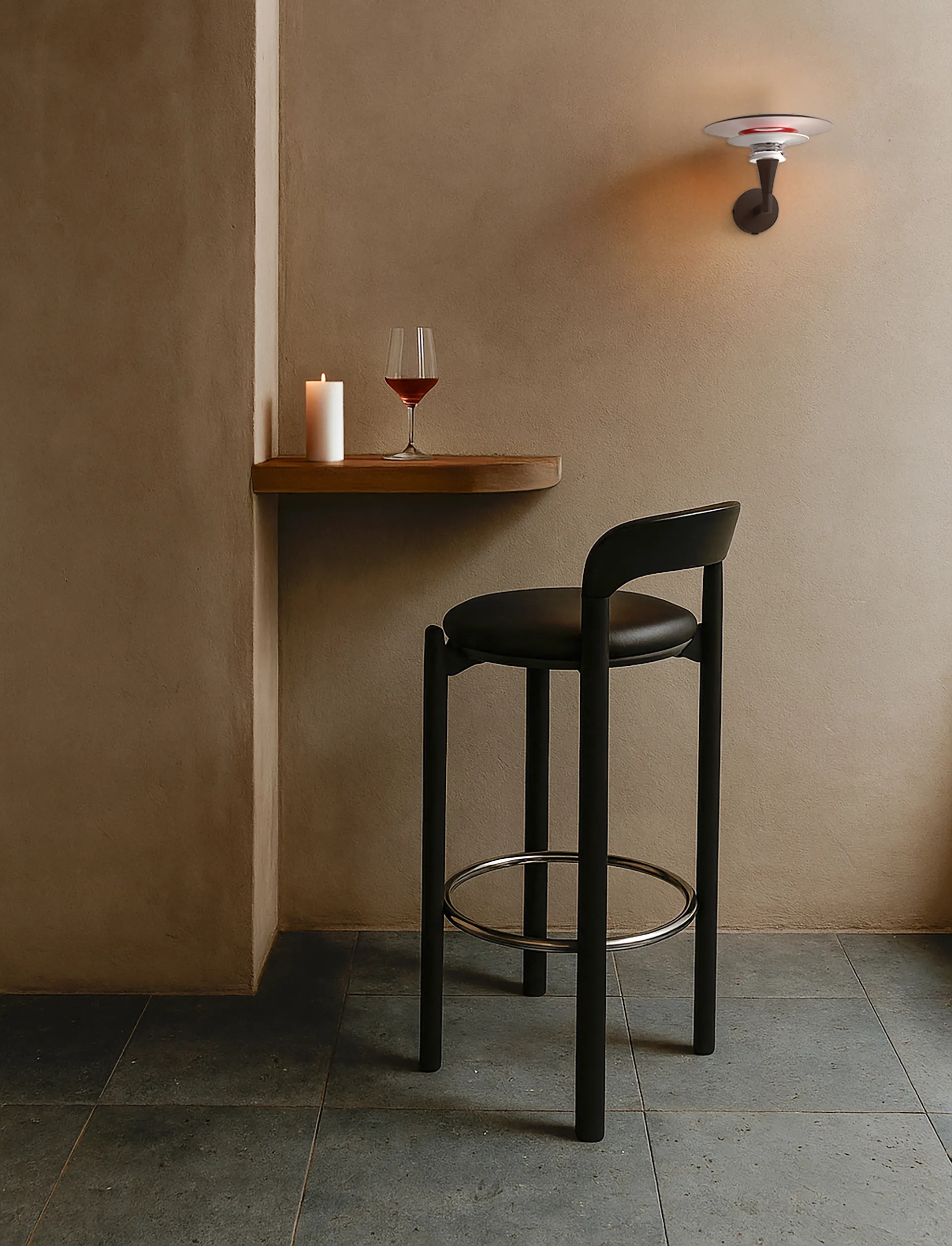 Applique Diablo Ø20 cm, Noir mat-rouge brillant Belid