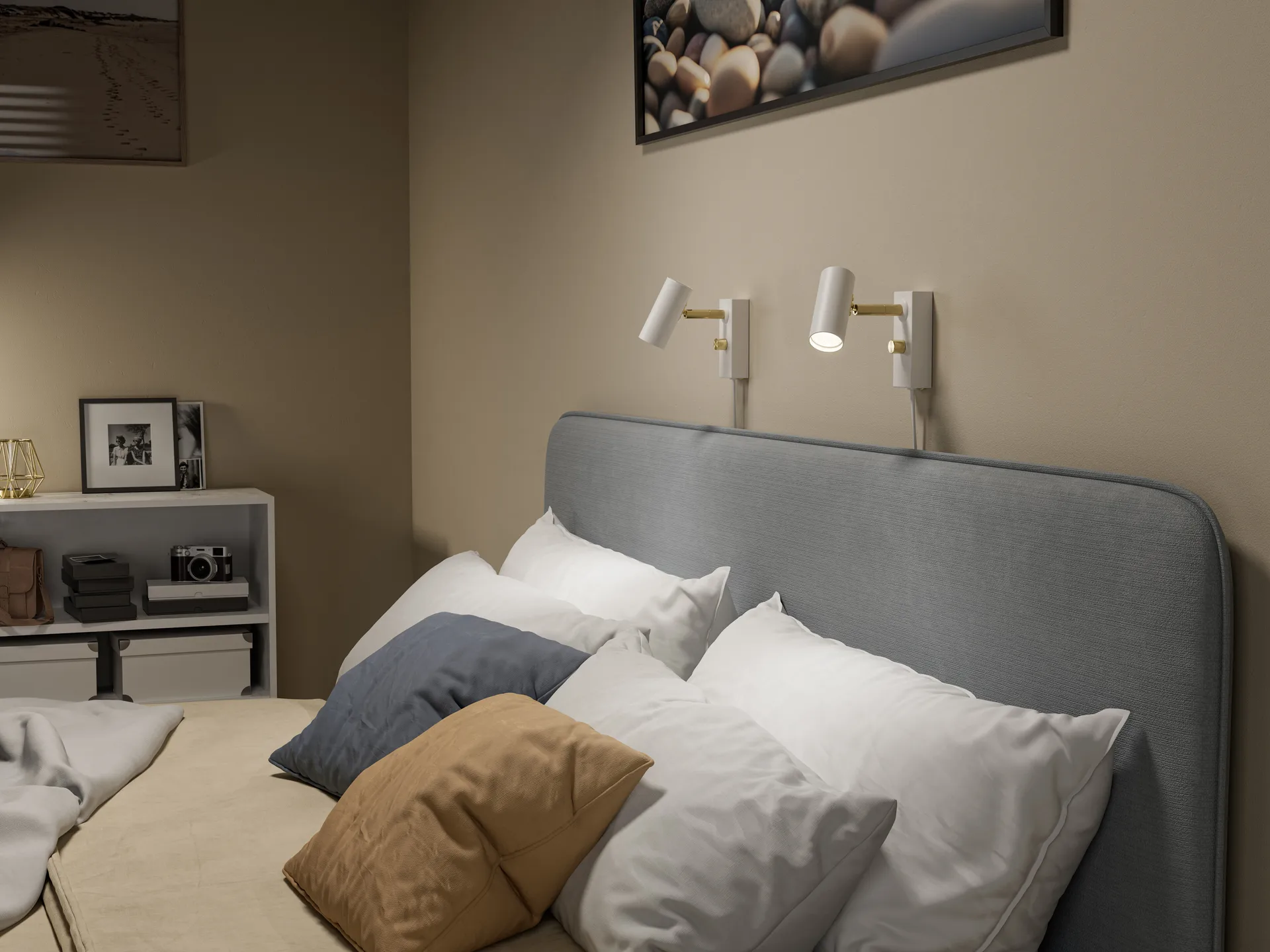 Applique murale Cato, Blanc mat-blank laiton Belid