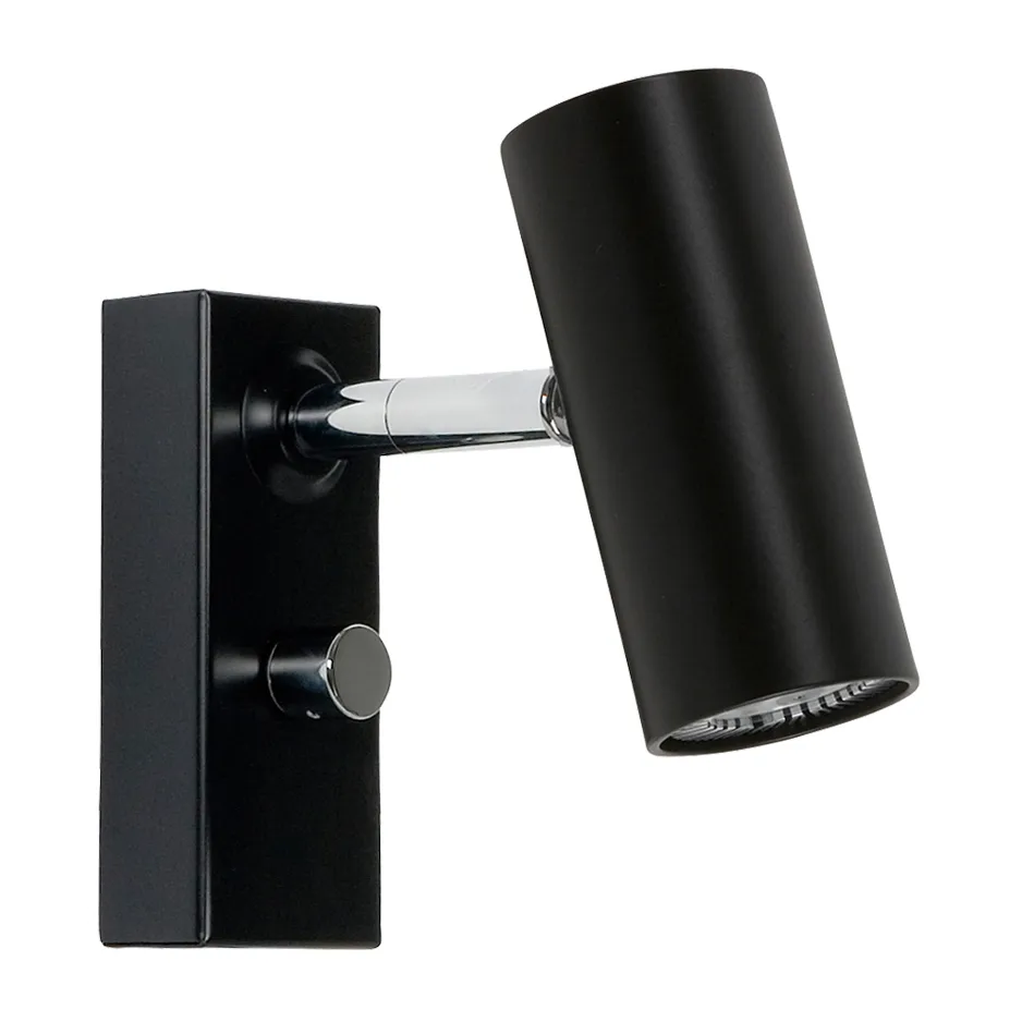 Applique murale Cato installation permanente, Noir mat Belid