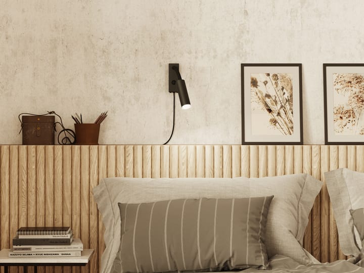 Applique murale Cato Slim bras flexible, Noir mat Belid