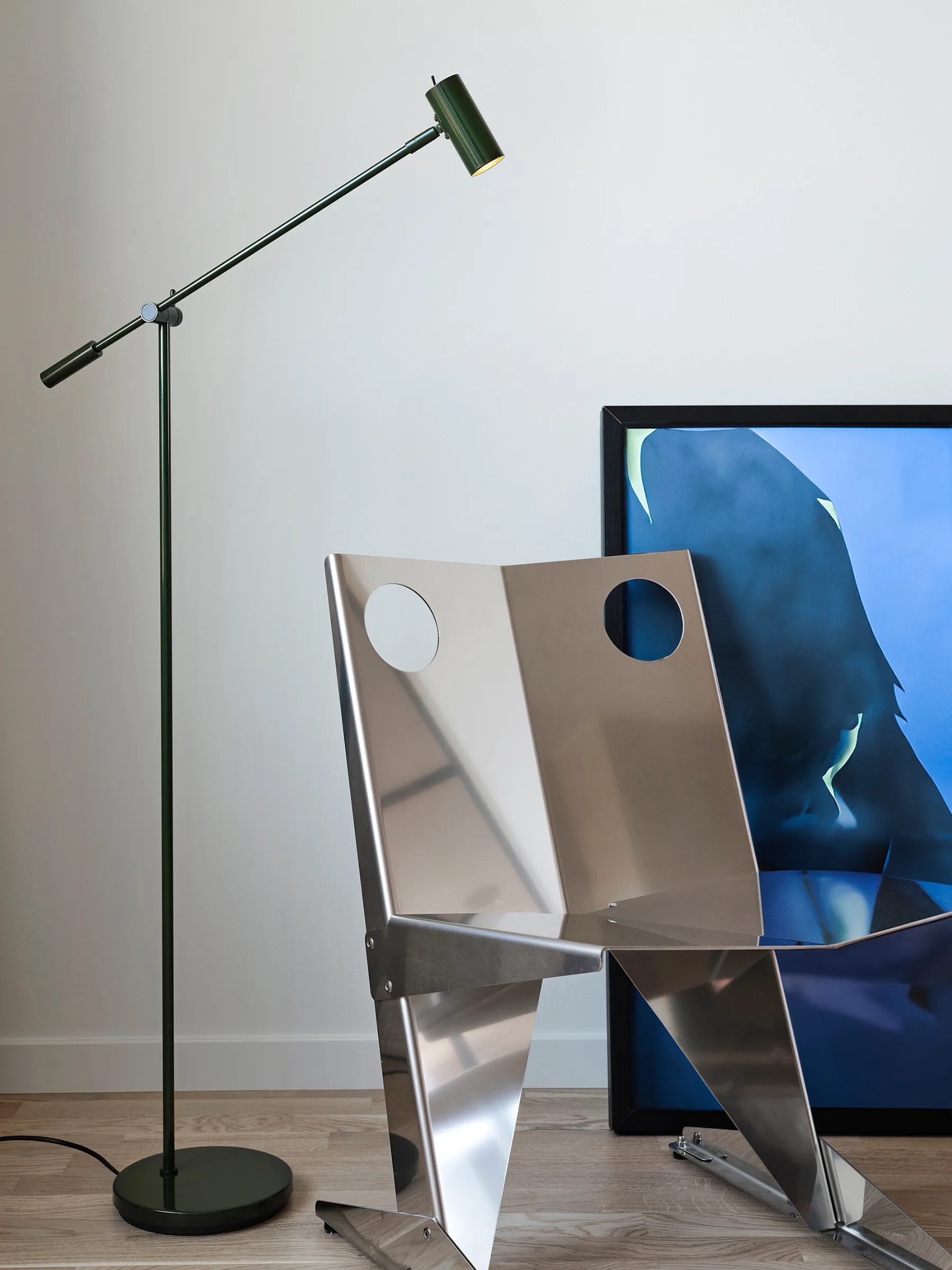 Lampadaire Cato 134 cm, Forêt verte brillant-mat noir Belid