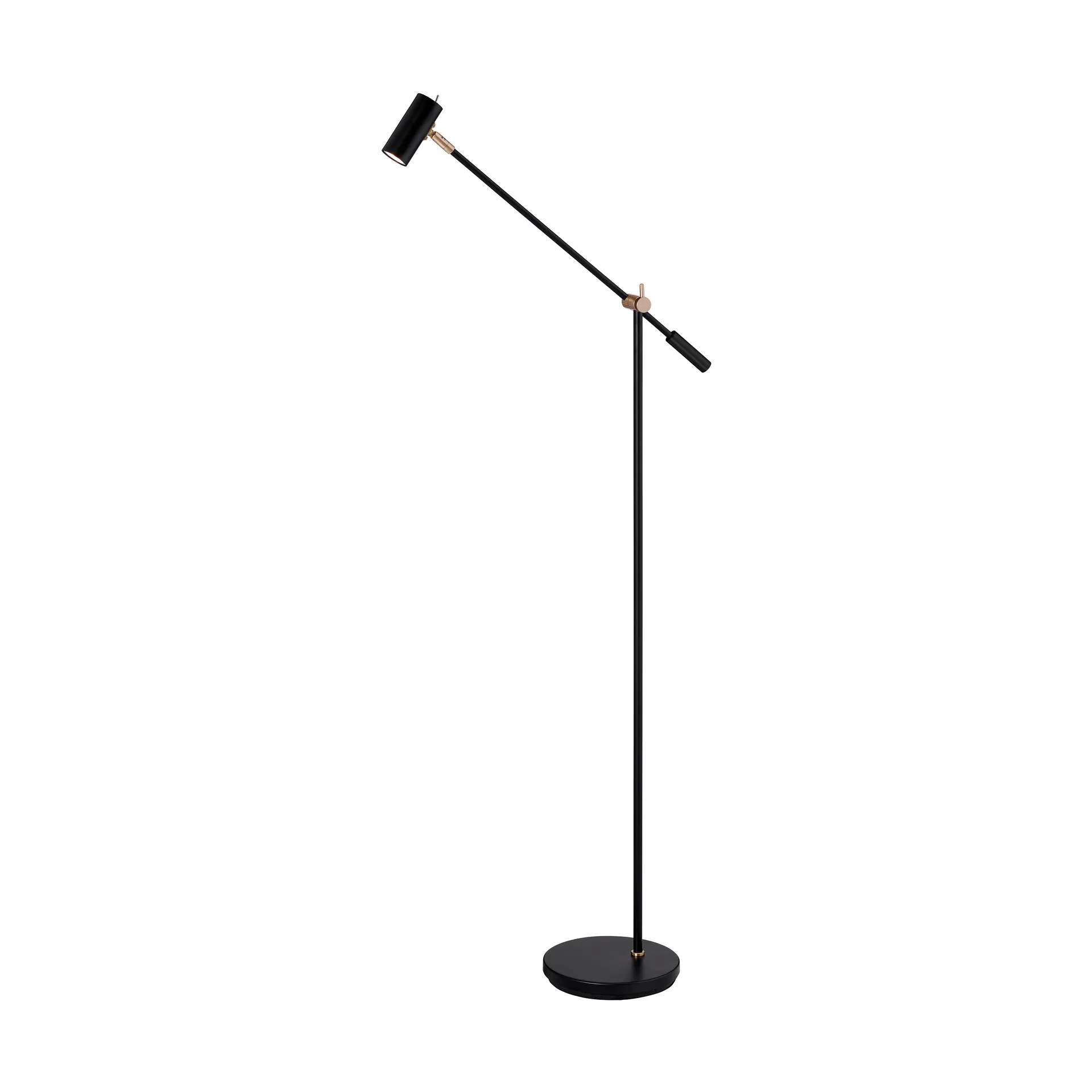 Lampadaire Cato 134 cm, Noir mat-laiton Belid