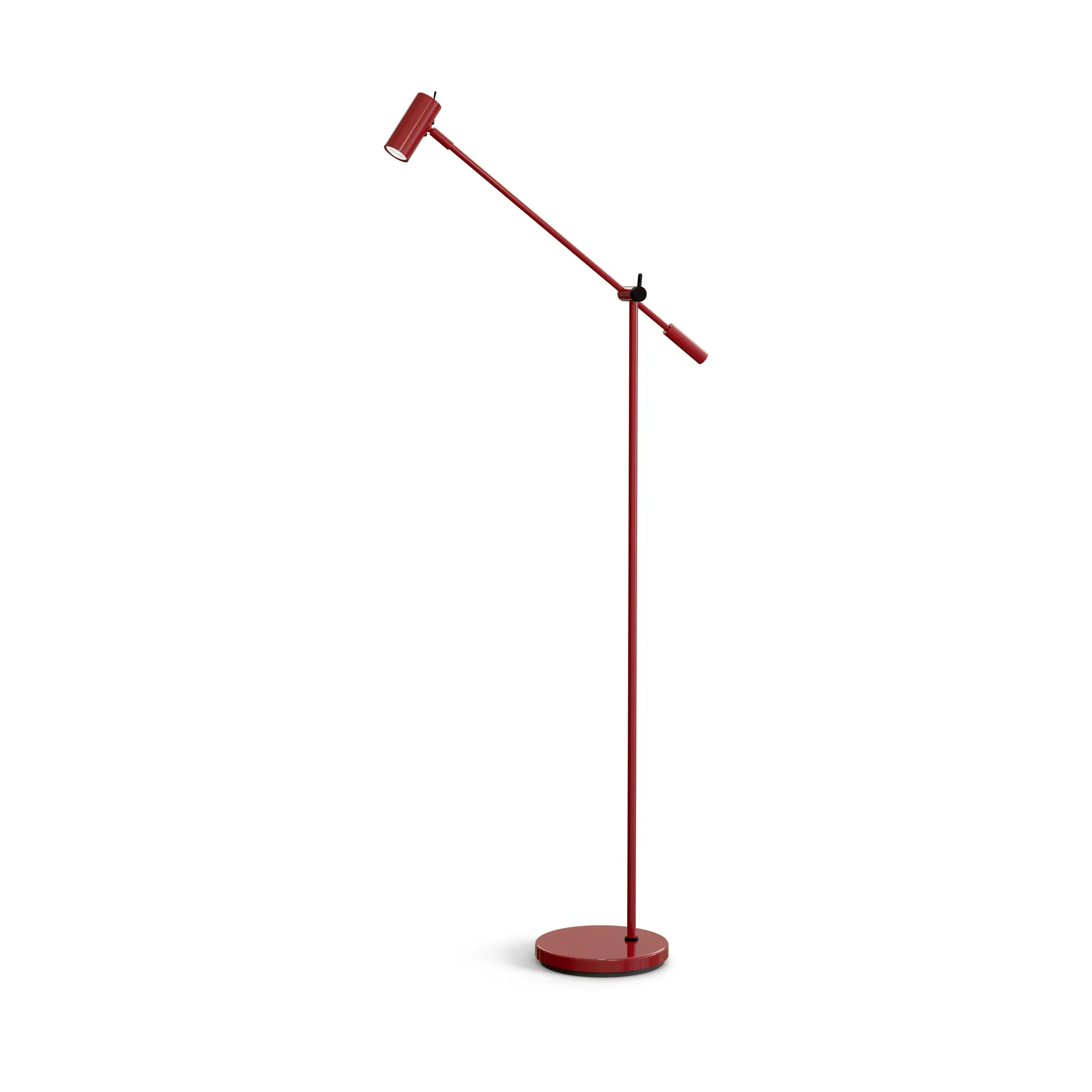 Lampadaire Cato 134 cm, Rouge rubis brillant-noir mat Belid