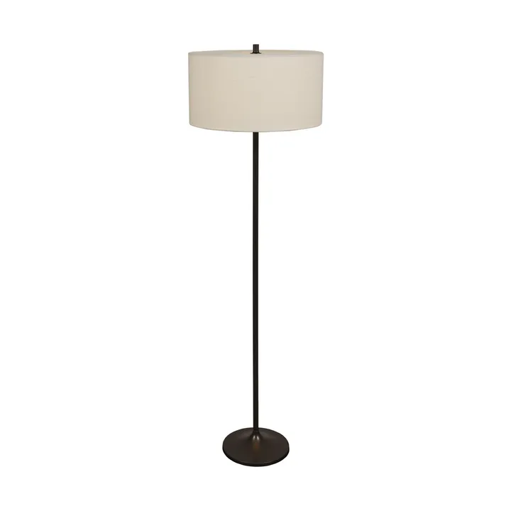 Lampadaire Soft - Lin blanc-bronze métallisé, Ø44x149,5 cm - Belid